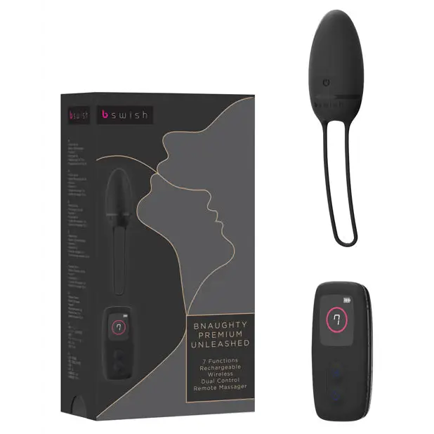 Bnaughty Premium Unleashed Remote Control Bullet - Noir - Stimulators