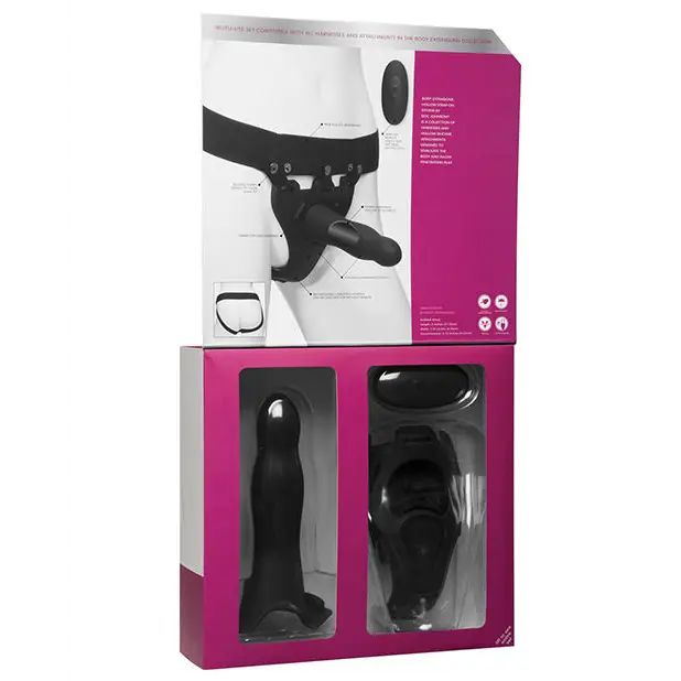 Body Extensions Be Aroused Vibrating 2 Piece Strap On Set - Black - Strap Ons