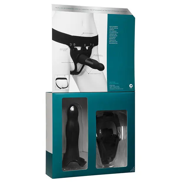 Body Extensions Be Daring 2 Piece Strap On Set - Black - Strap Ons