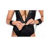 Bodysuit w/Detachable Chain Wrist Straps & Harness Black L/XL - Lingerie - Packaged