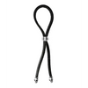 Bolo Cock Ring Leather Lasso Bead Slider w/Skull Tips - Black/Silver - Penis Enhancement