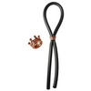 Bolo Silicone Lasso w/Rose Gold Crown Slider Ring - Black - Penis Enhancement