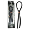 Bolo Silicone Lasso w/Rose Gold Crown Slider Ring - Black - Penis Enhancement