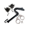 Bondage by Nasstoys Whip & Cuff Set - Black - Bondage Blindfolds & Restraints