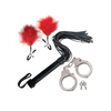 Bondage by Nasstoys Whip & Cuff Set - Red - Bondage Blindfolds & Restraints