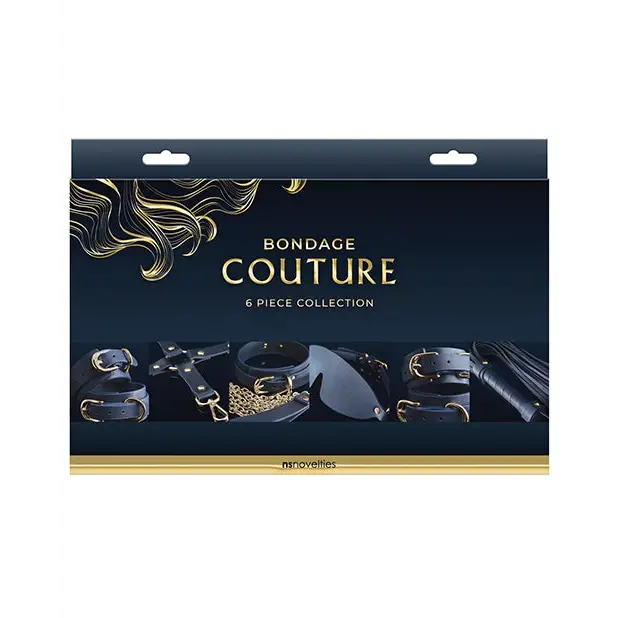 Bondage Couture 6 Piece Kit - Blue - Bondage Blindfolds & Restraints