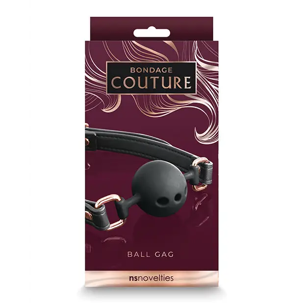 Bondage Couture Ball Gag - Black - Bondage Blindfolds & Restraints