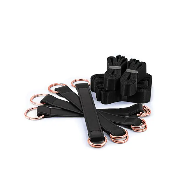 Bondage Couture Tie Down Straps - Black - Bondage Blindfolds & Restraints
