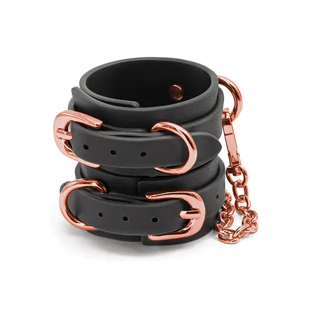 Bondage Couture Wrist Cuffs - Black - Bondage Blindfolds & Restraints