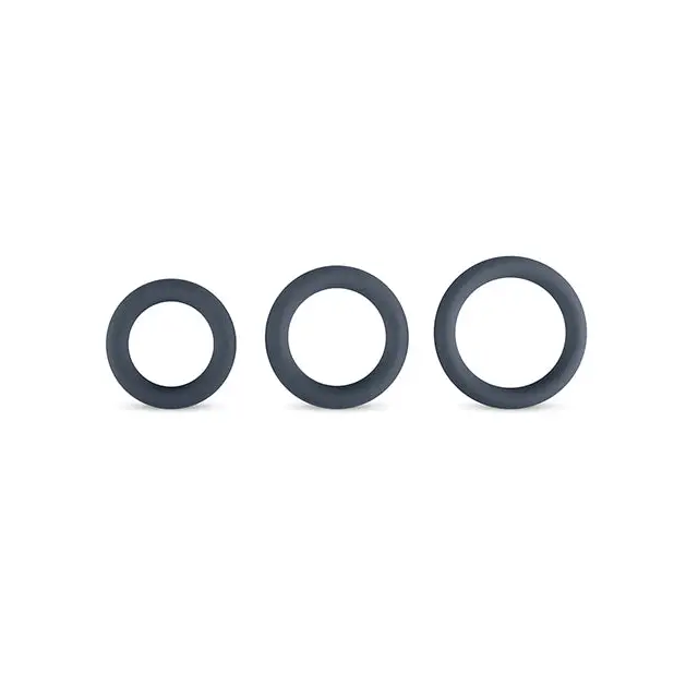 Boners 3 Pc Cock Ring Set - Black - Penis Enhancement