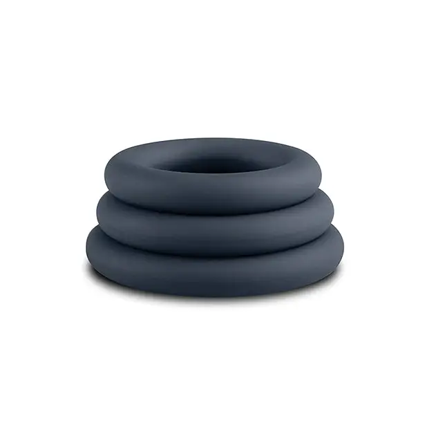 Boners 3 Pc Cock Ring Set - Black - Penis Enhancement