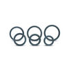 Boners 6 Pc Wide Cock Ring Set - Black - Penis Enhancement