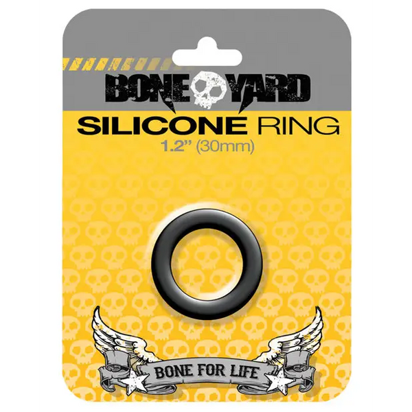 Boneyard 1.2’’ Silicone Ring - Black - Gay & Lesbian Products