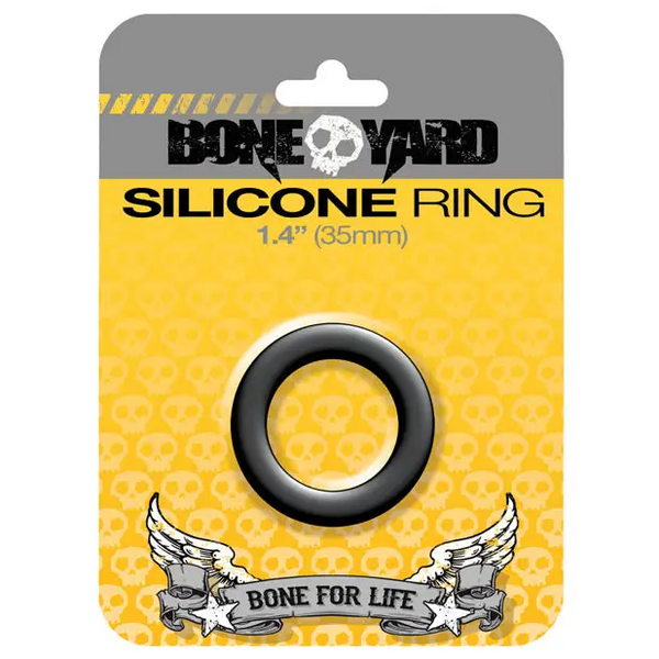 Boneyard 1.4’’ Silicone Ring - Black - Gay & Lesbian Products