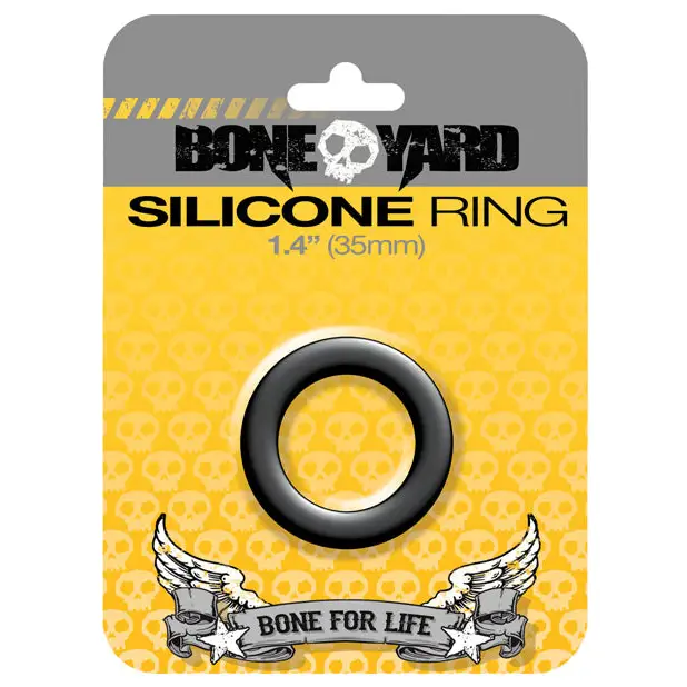 Boneyard 1.4’’ Silicone Ring - Black - Gay & Lesbian Products