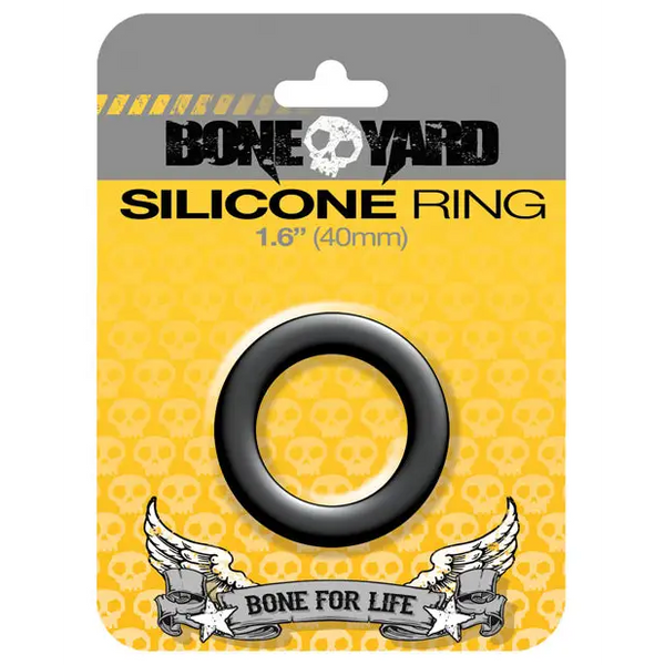 Boneyard 1.6’’ Silicone Ring - Black - Gay & Lesbian Products