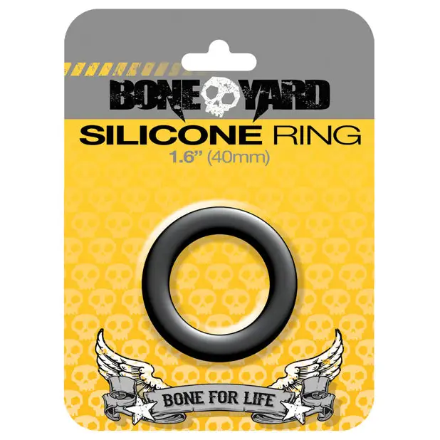 Boneyard 1.6’’ Silicone Ring - Black - Gay & Lesbian Products