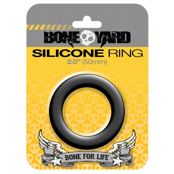 Boneyard 2.0’’ Silicone Ring - Black - Gay & Lesbian Products