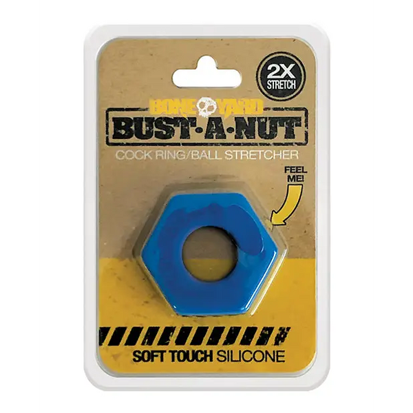 Boneyard Bust a Nut Cock Ring - Blue - Gay & Lesbian Products