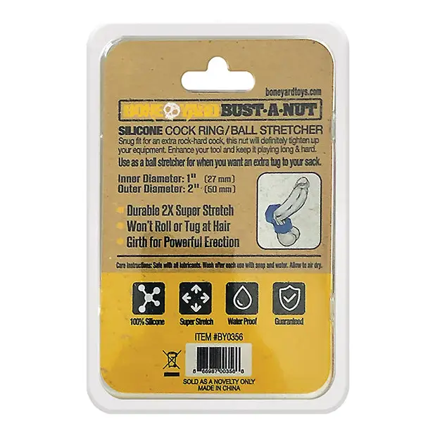 Boneyard Bust a Nut Cock Ring - Blue - Gay & Lesbian Products