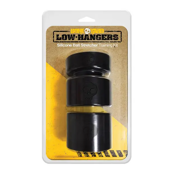 Boneyard Low Hangers Silicone Ball Stretcher Training Kit - Black - Gay & Lesbian Products