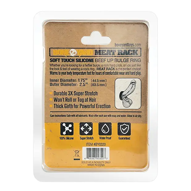 Boneyard Meat Rack Cock Ring - Black - Gay & Lesbian Products
