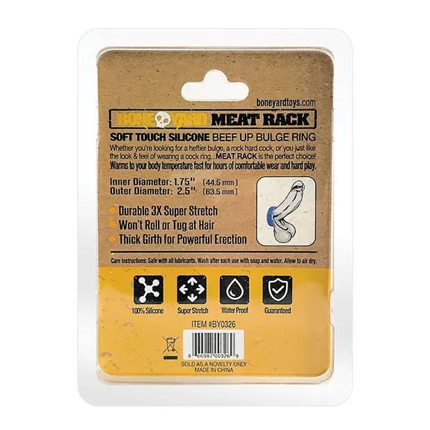Boneyard Meat Rack Cock Ring - Blue - Gay & Lesbian Products