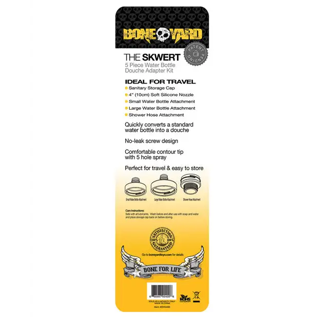 Boneyard Skwert 5 pc Water Bottle Douche Adaptor Kit - Gay & Lesbian Products