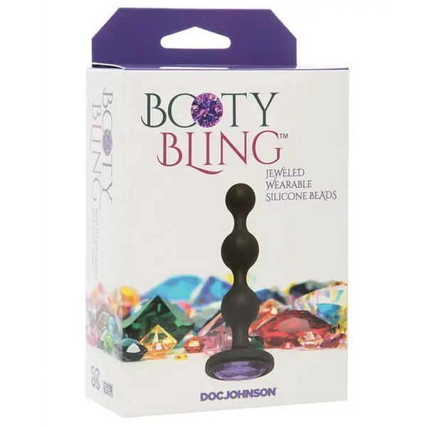 Booty Bling Wearable Silicone Beads - Purple - Anal Products