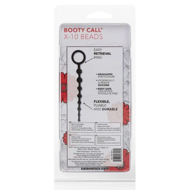 Booty Call X-10 Beads - Black - Anal Products
