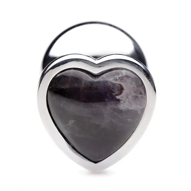 Booty Sparks Gemstones Amethyst Heart Anal Plug - Large - Anal Products