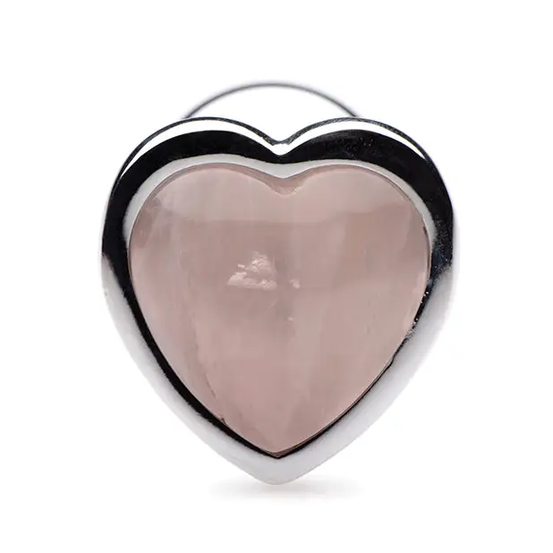 Booty Sparks Gemstones Rose Quartz Heart Anal Plug - Small - Anal Products
