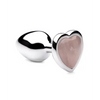 Booty Sparks Gemstones Rose Quartz Heart Anal Plug - Small - Anal Products