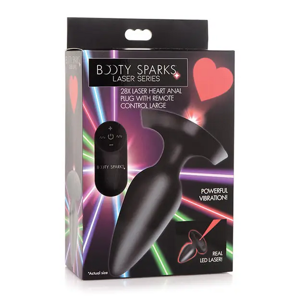 Booty Sparks Laser Heart Anal Plug w/Remote - Large - Anal Products