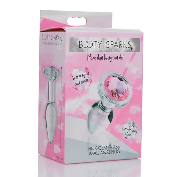 Booty Sparks Pink Gem Glass Anal Plug - Small - Anal Products