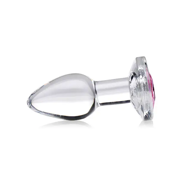Booty Sparks Pink Gem Glass Anal Plug - Small - Anal Products