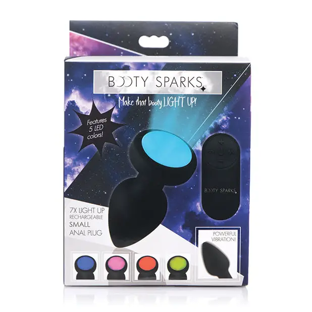 Booty Sparks Silicone Vibrating LED Plug - Small - Anal Products