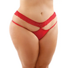 Bottoms Up Ren Microfiber Bikini Panty w/Lace Waist Red QN - Lingerie - Plus/Queen - Packaged