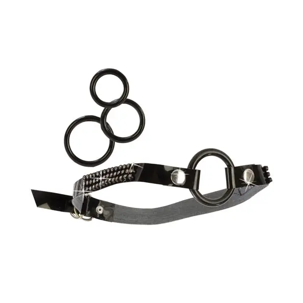 Bound by Diamonds Open Ring Gag - Black - Bondage Blindfolds & Restraints