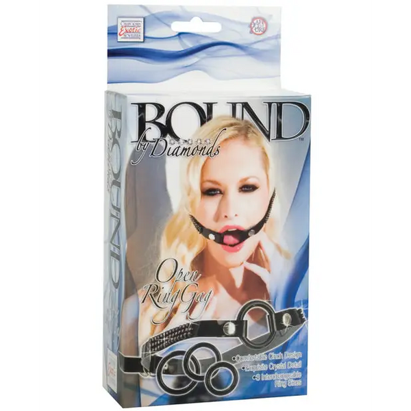 Bound by Diamonds Open Ring Gag - Black - Bondage Blindfolds & Restraints