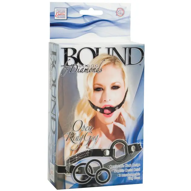 Bound by Diamonds Open Ring Gag - Black - Bondage Blindfolds & Restraints