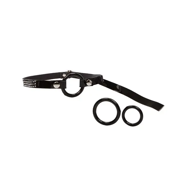 Bound by Diamonds Open Ring Gag - Black - Bondage Blindfolds & Restraints