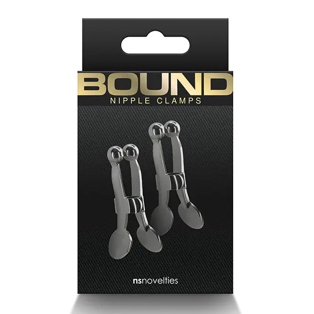 Bound C1 Nipple Clamps - Gunmetal - Bondage Blindfolds & Restraints