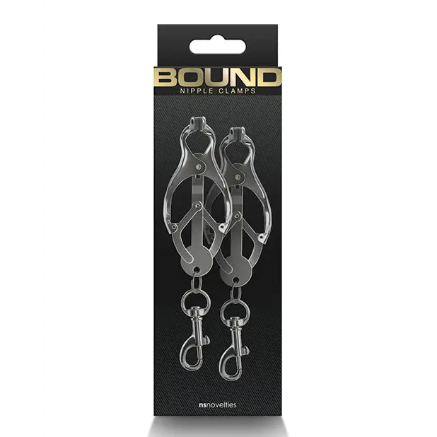 Bound C3 Nipple Clamps - Gunmetal - Bondage Blindfolds & Restraints