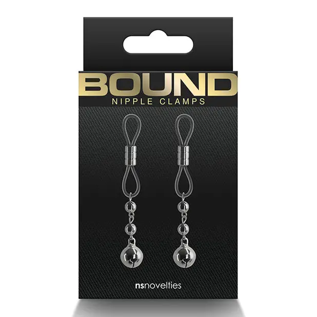 Bound D1 Nipple Clamps - Gunmetal - Bondage Blindfolds & Restraints