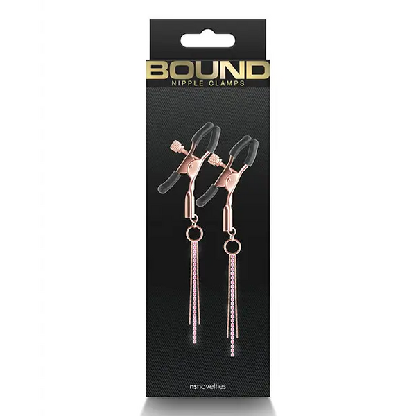 Bound D3 Nipple Clamps - Rose Gold - Bondage Blindfolds & Restraints
