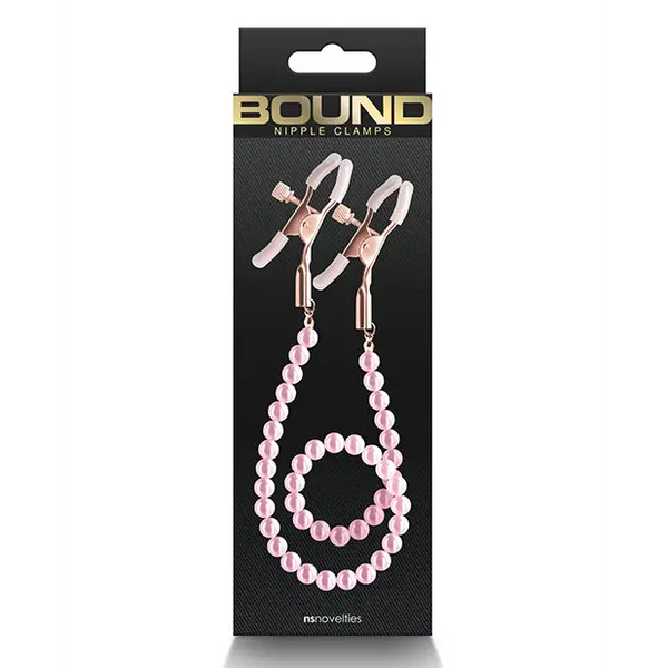 Bound DC1 Nipple Clamps - Pink - Bondage Blindfolds & Restraints