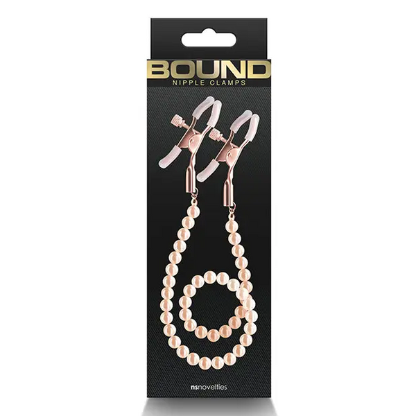 Bound DC1 Nipple Clamps - Rose Gold - Bondage Blindfolds & Restraints