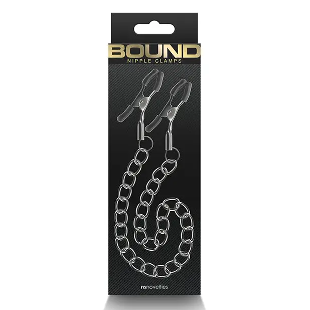Bound DC2 Nipple Clamps - Gunmetal - Bondage Blindfolds & Restraints