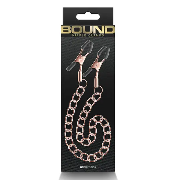 Bound DC2 Nipple Clamps - Rose Gold - Bondage Blindfolds & Restraints